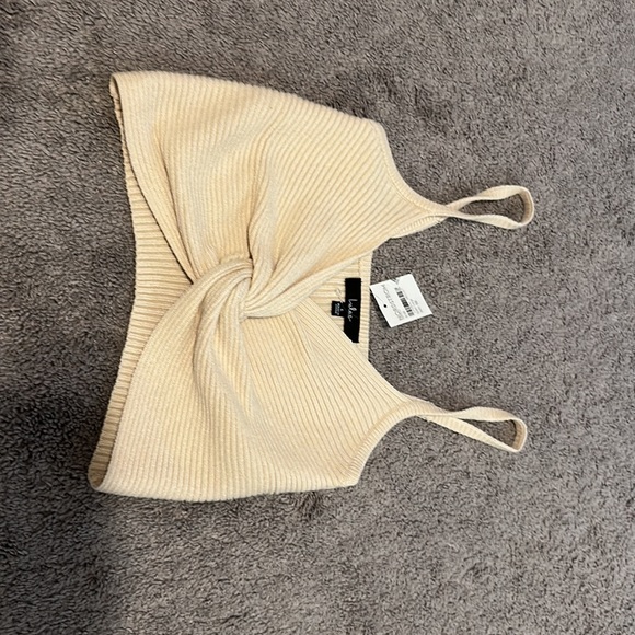 Lulus tie knot cream tank top NWT - Picture 2 of 3